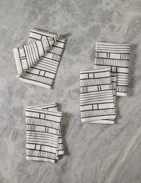 Sector Linen Napkins (set of 4) by Hadiya Williams -  - home decor,home accents,interior accessories