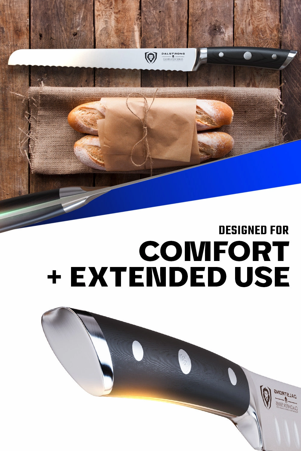 Serrated Bread Knife 10" | Gladiator Series | NSF Certified | Dalstrong 