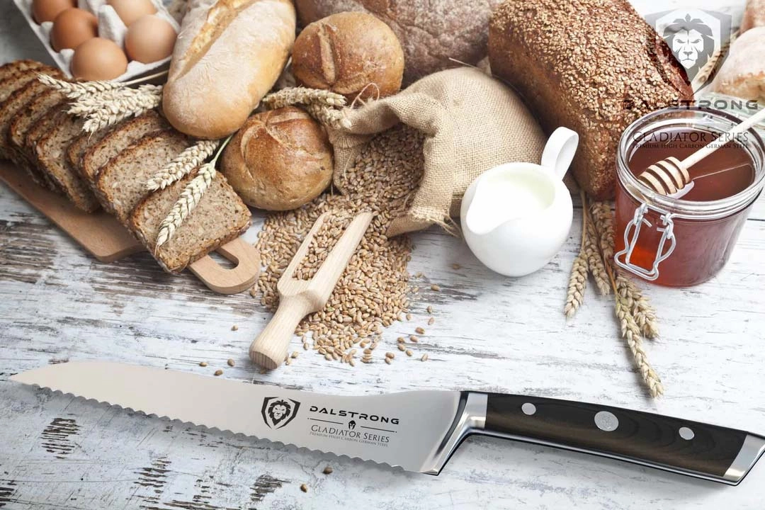 Serrated Offset Bread & Deli Knife 8" | Gladiator Series | NSF Certified | Dalstrong 