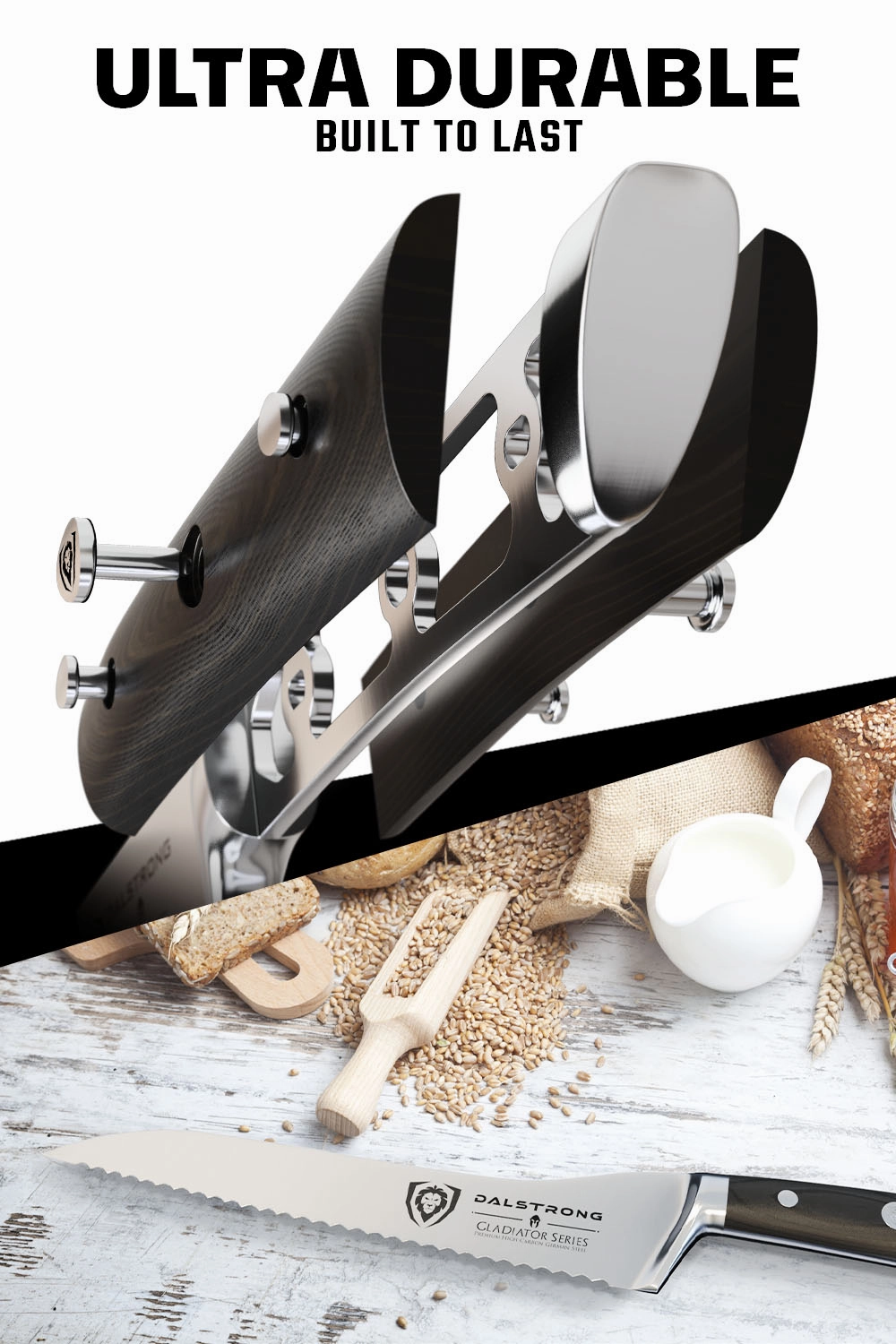 Serrated Offset Bread & Deli Knife 8" | Gladiator Series | NSF Certified | Dalstrong 