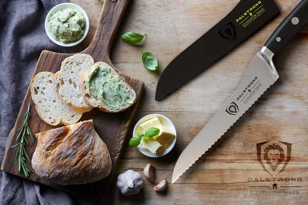Serrated Offset Bread & Deli Knife 8" | Gladiator Series | NSF Certified | Dalstrong 