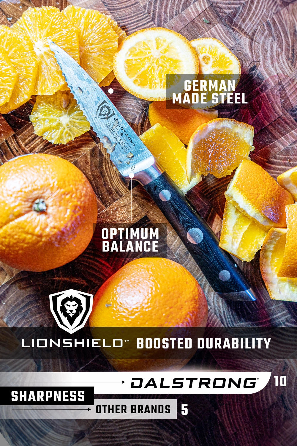 Serrated Paring Knife 3.75" | Gladiator Series | NSF Certified | Dalstrong 