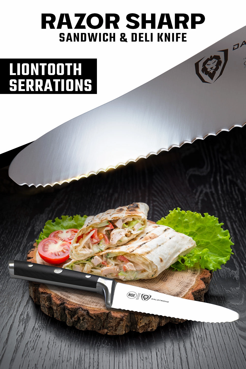 Serrated Sandwich, Deli & Utility Knife 6" | Gladiator Series | NSF Certified | Dalstrong 
