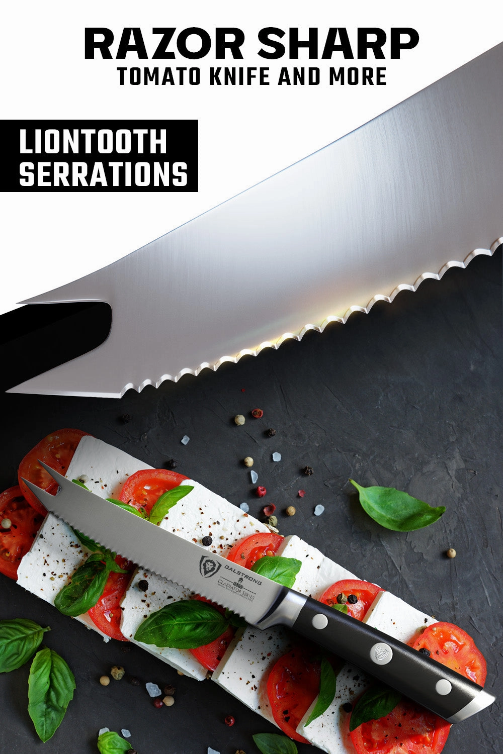 Serrated Tomato Knife 5" | Gladiator Series | NSF Certified | Dalstrong 