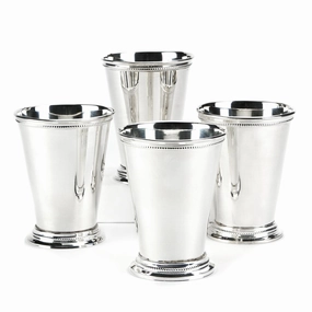 Set of 4 Lacquered Silver-Plated Mint Julep Vases vase,flower vase,home decoration