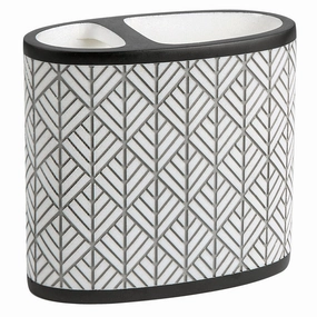 Shelby Resin Toothbrush Holder - White/Black toothbrush holder,bathroom cup,bathroom organizer