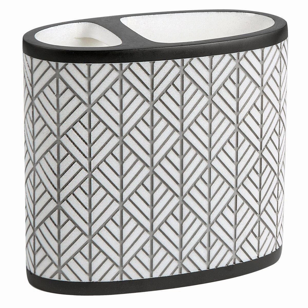 Shelby Resin Toothbrush Holder - White/Black toothbrush holder,bathroom cup,bathroom organizer