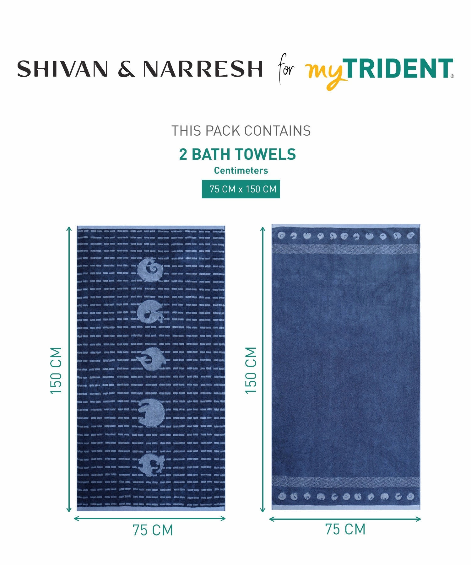 Shivan & Narresh for myTrident 2Pc Bath Towel,Super Soft,Extra Bounce,Jaiscape