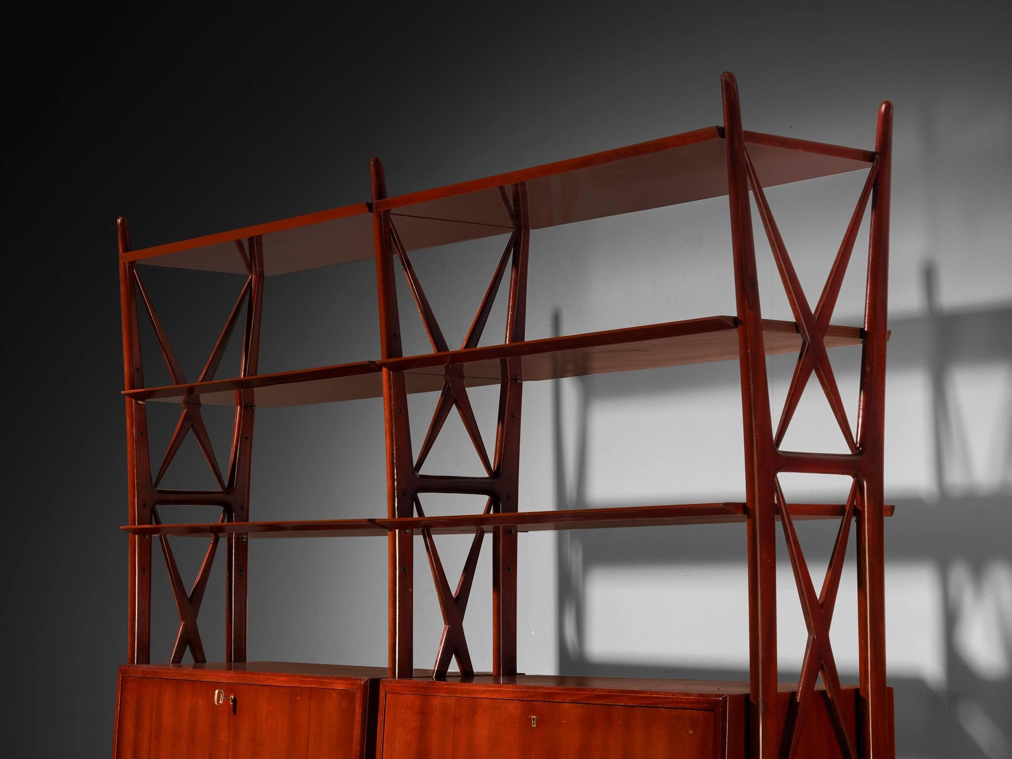 Silvio Cavatorta Elegant Library in Mahogany
