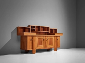 Silvio Coppola for Bernini Large Sideboard in Walnut storage cabinet,organizer,furniture storage