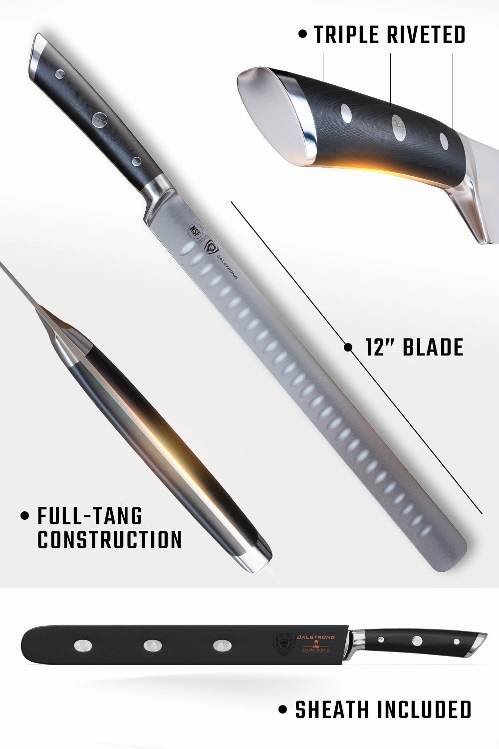 Slicing & Carving Knife 12" | Gladiator Series | NSF Certified | Dalstrong 