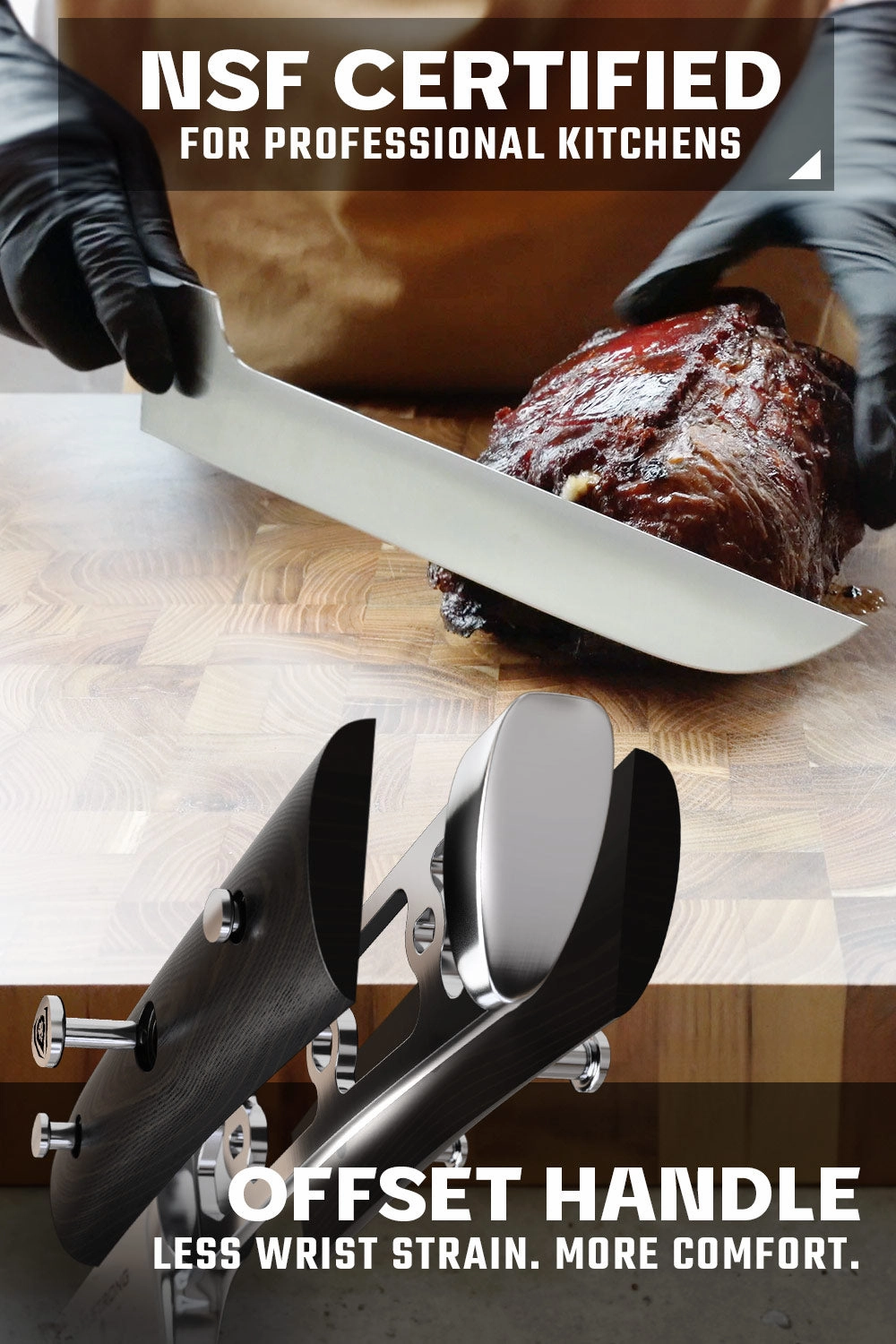 Slicing & Carving Knife 12" | Offset Blade | Gladiator Series | NSF Certified | Dalstrong 