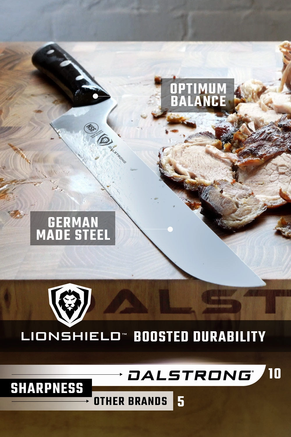 Slicing & Carving Knife 12" | Offset Blade | Gladiator Series | NSF Certified | Dalstrong 