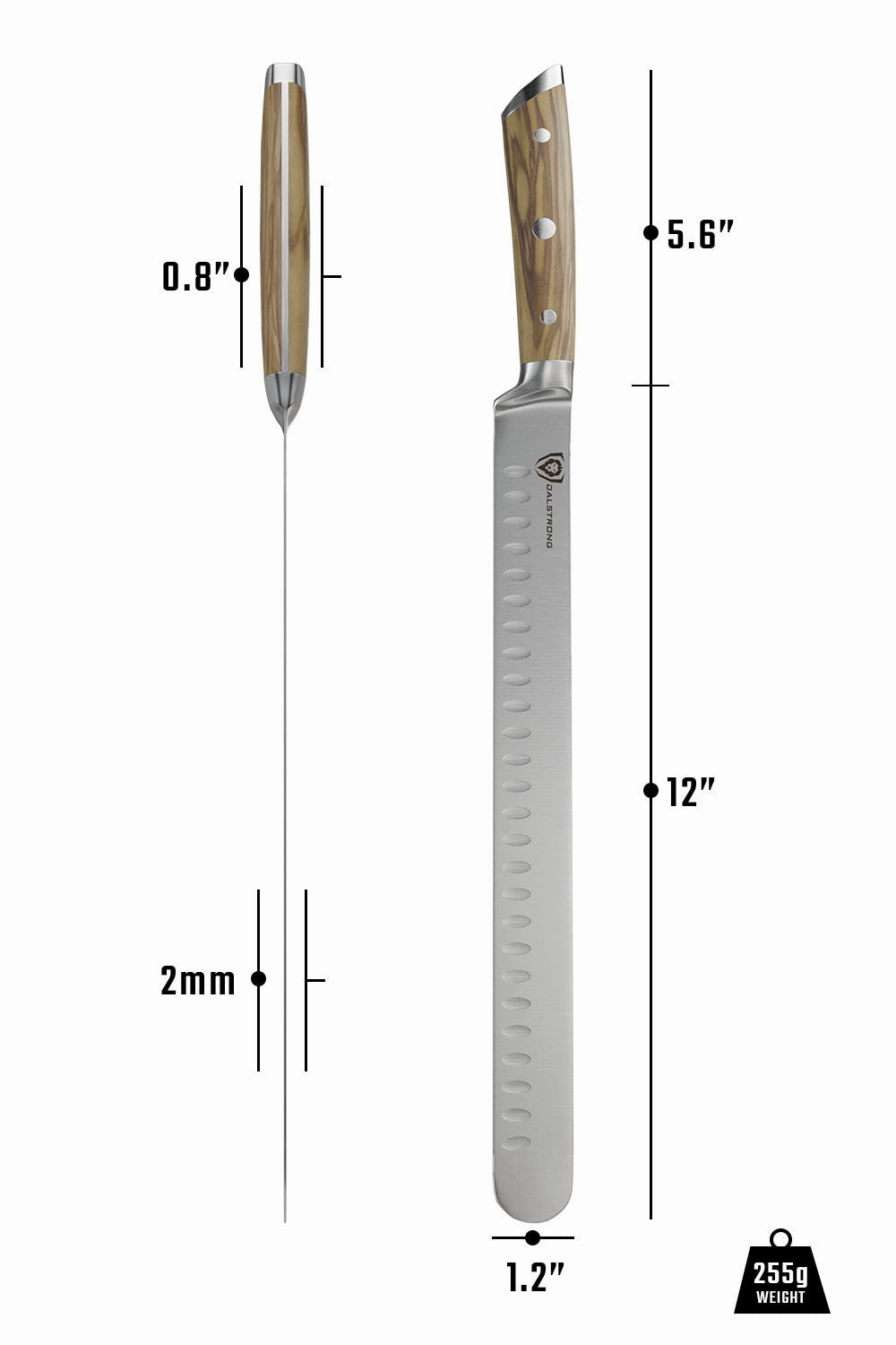Slicing & Carving Knife 12" | Olive Wood | Gladiator Series | Dalstrong 