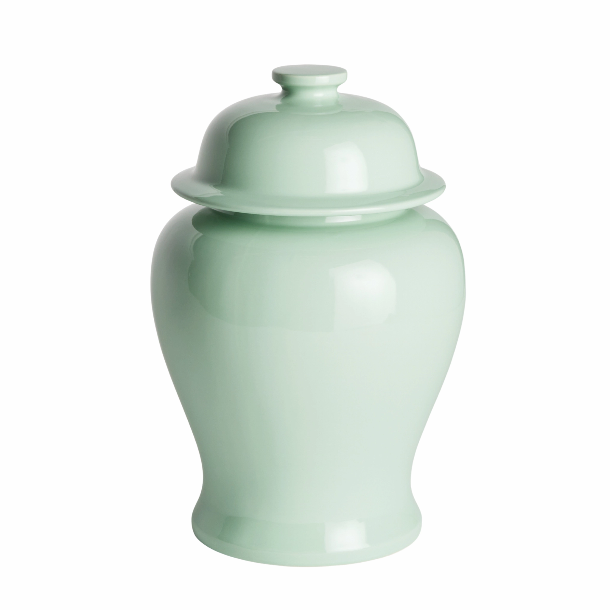 Small Sage Green Koa Wide Lidded Ginger Jar