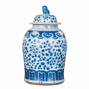 Small Vintage Porcelain Temple Jar Curly Vine Flower Motif vase,flower vase,home decoration