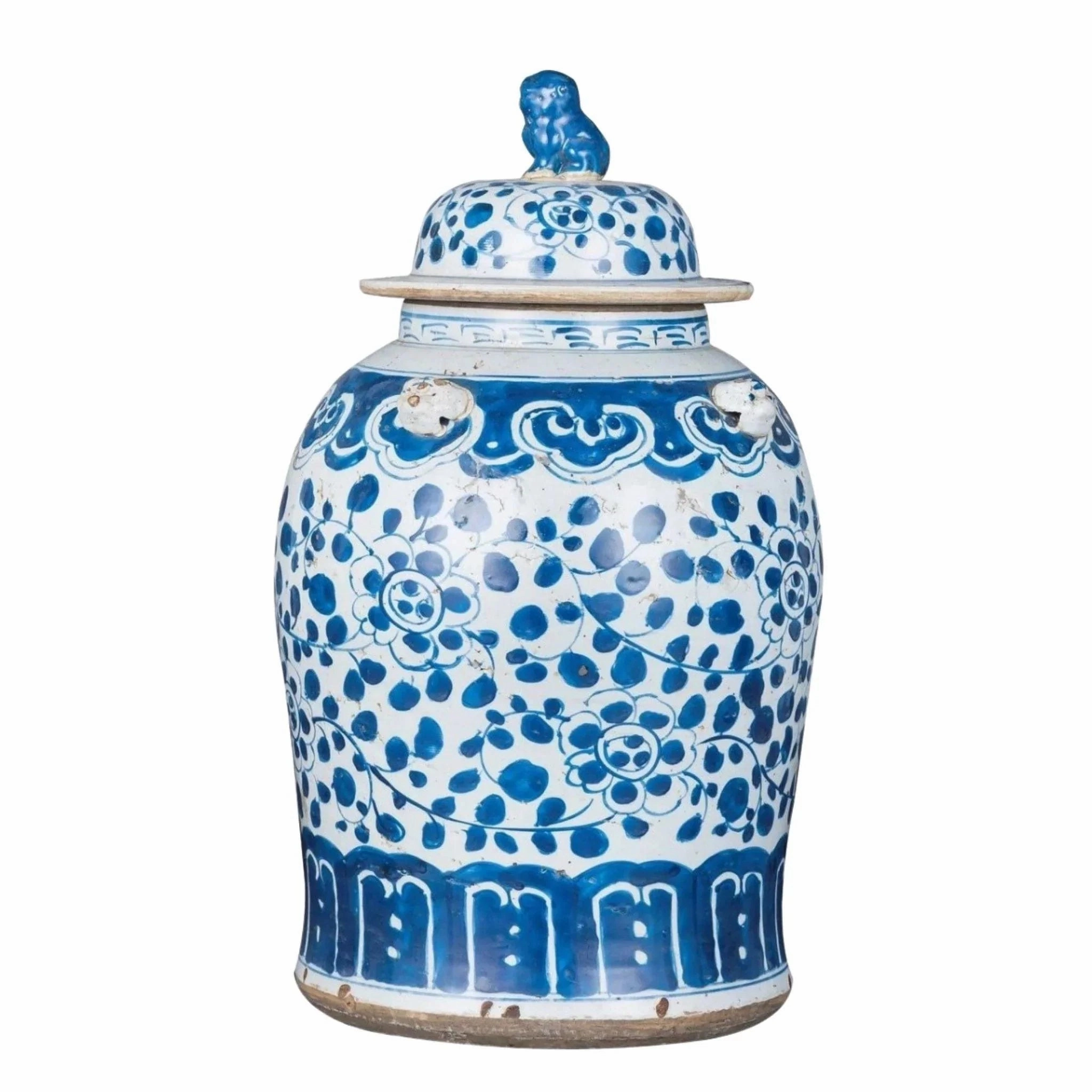 Small Vintage Porcelain Temple Jar Curly Vine Flower Motif vase,flower vase,home decoration
