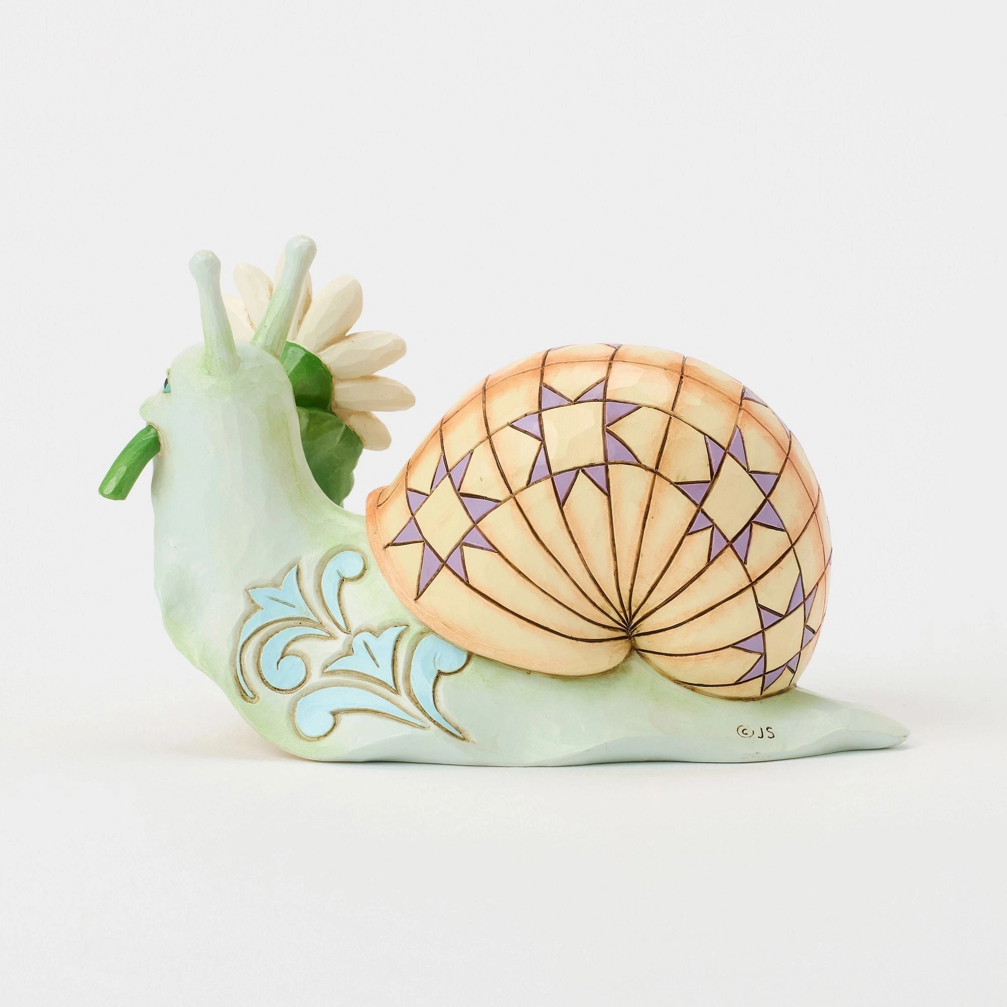 Snail with Daisy Flower Fig