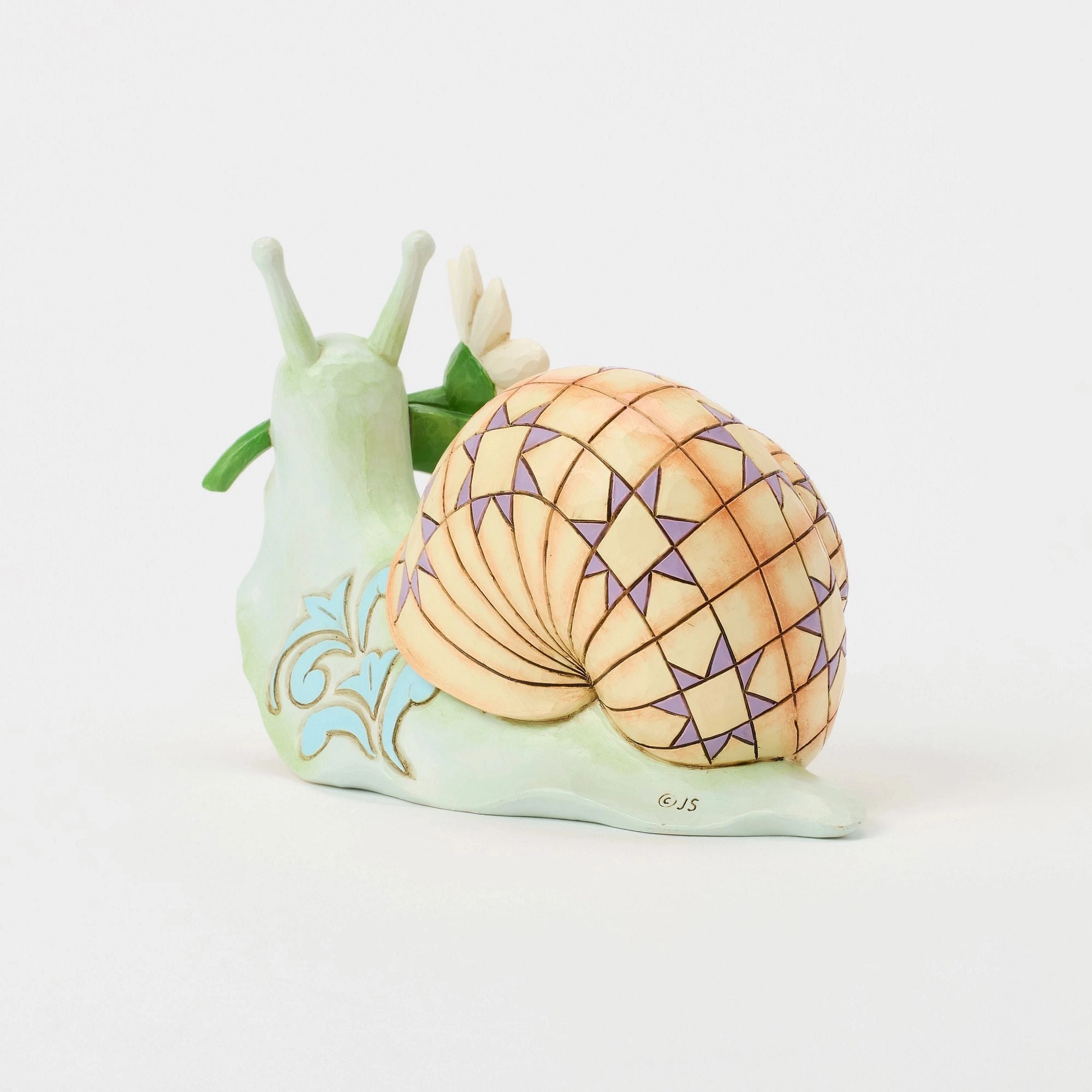 Snail with Daisy Flower Fig