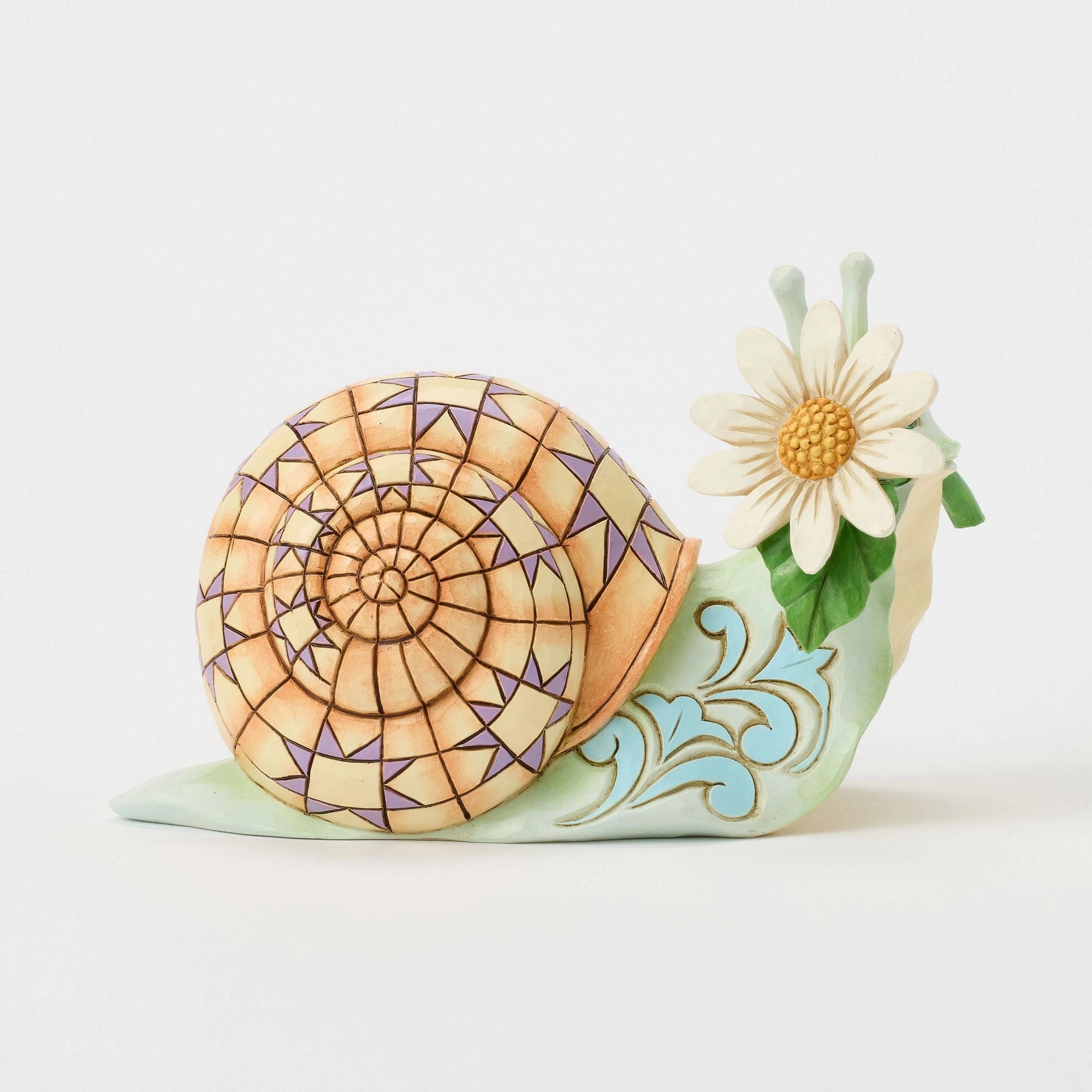Snail with Daisy Flower Fig