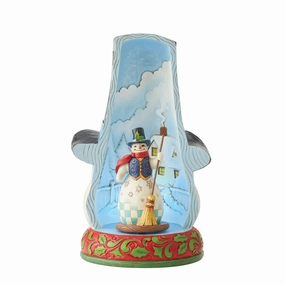 Snowman in Hat Lighted Rotator figurines,decorative figurines,home accents