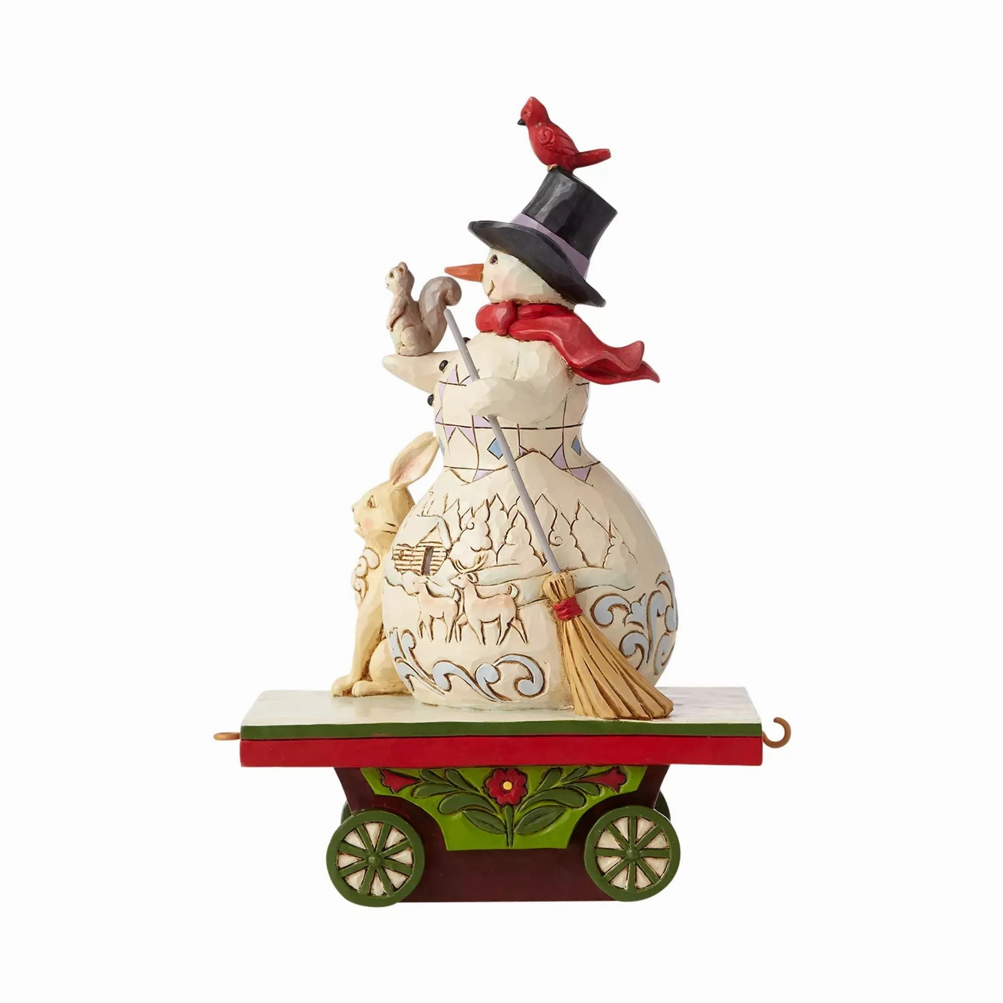 Snowman on Train Car figurines,decorative figurines,home accents