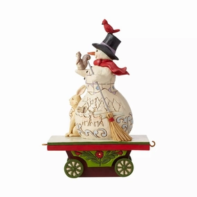 Snowman on Train Car figurines,decorative figurines,home accents