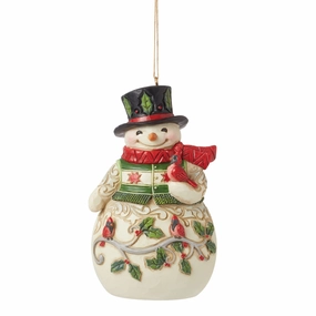 Snowman with Cardinal Orn figurines,decorative figurines,home accents