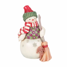 Snowman with Dog Peeking Fig figurines,decorative figurines,home accents
