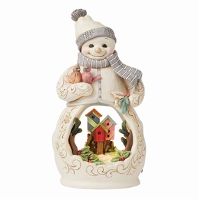 Snowman with Open SceneLED Fi figurines,decorative figurines,home accents