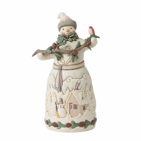 Snowman with Pine Garland Fig figurines,decorative figurines,home accents