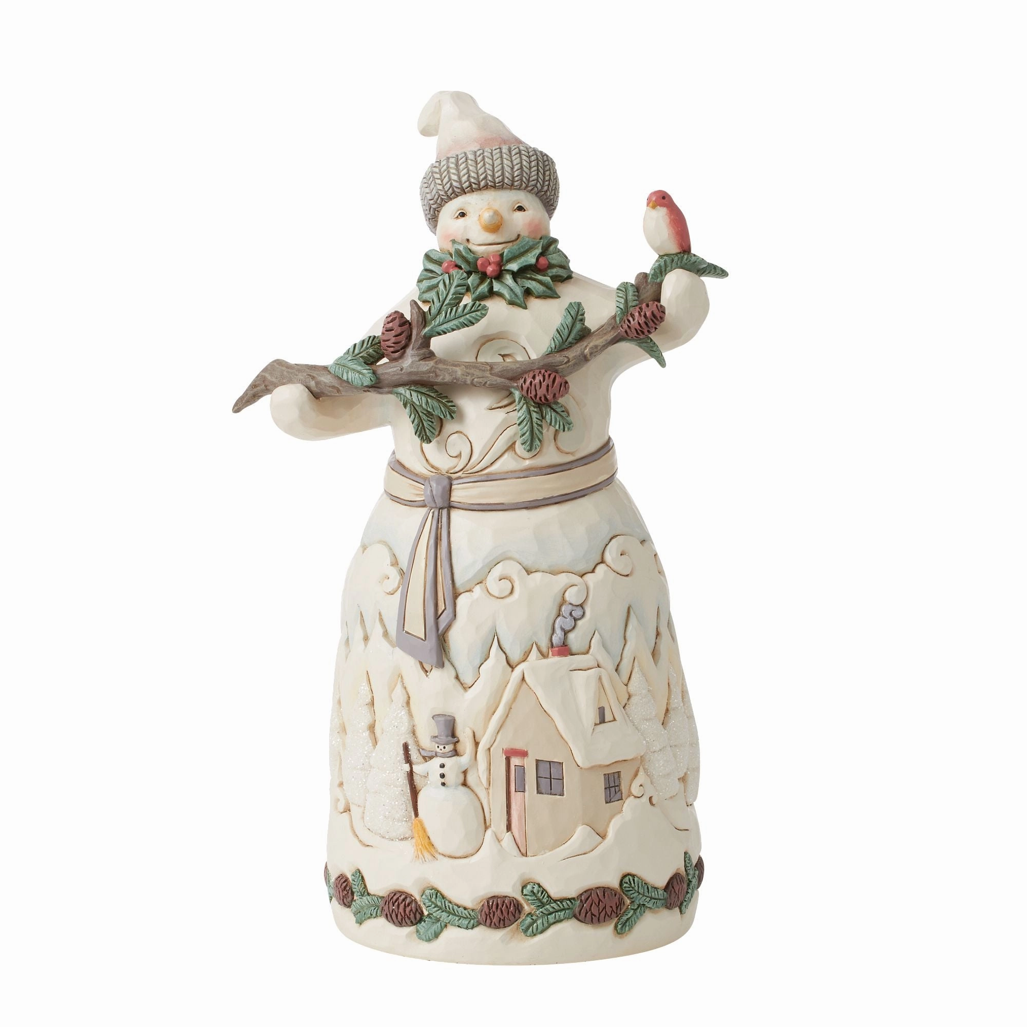Snowman with Pine Garland Fig figurines,decorative figurines,home accents