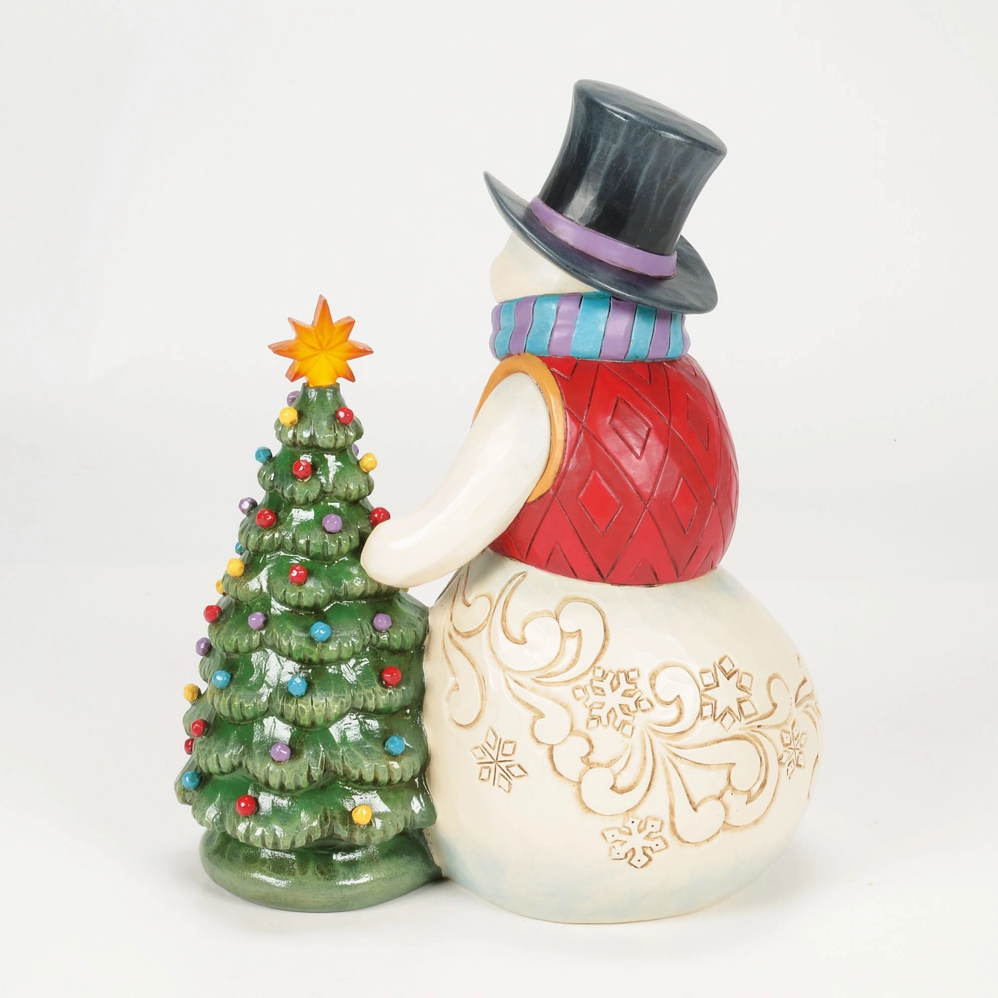 Snowman With Vintage LED Tree