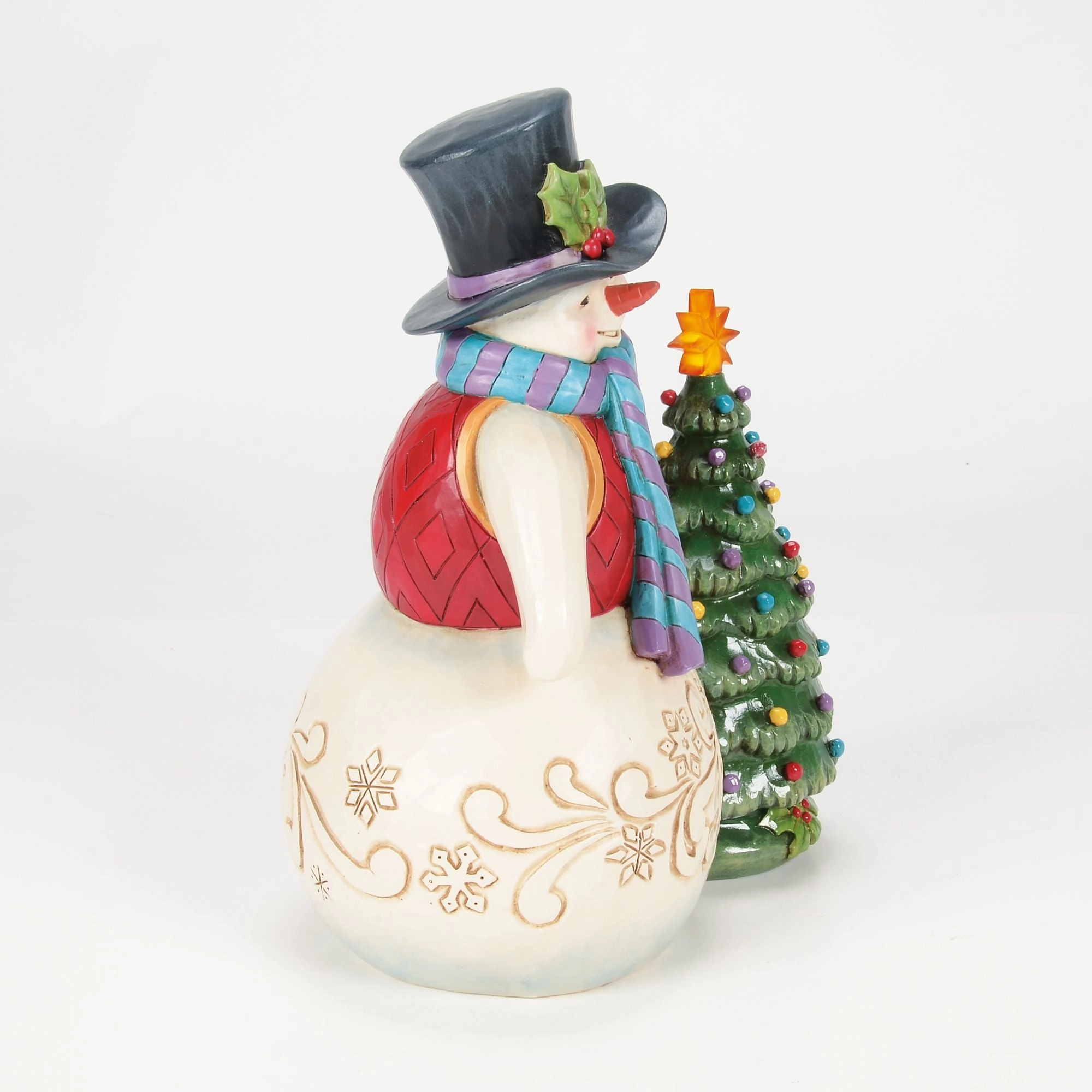 Snowman With Vintage LED Tree