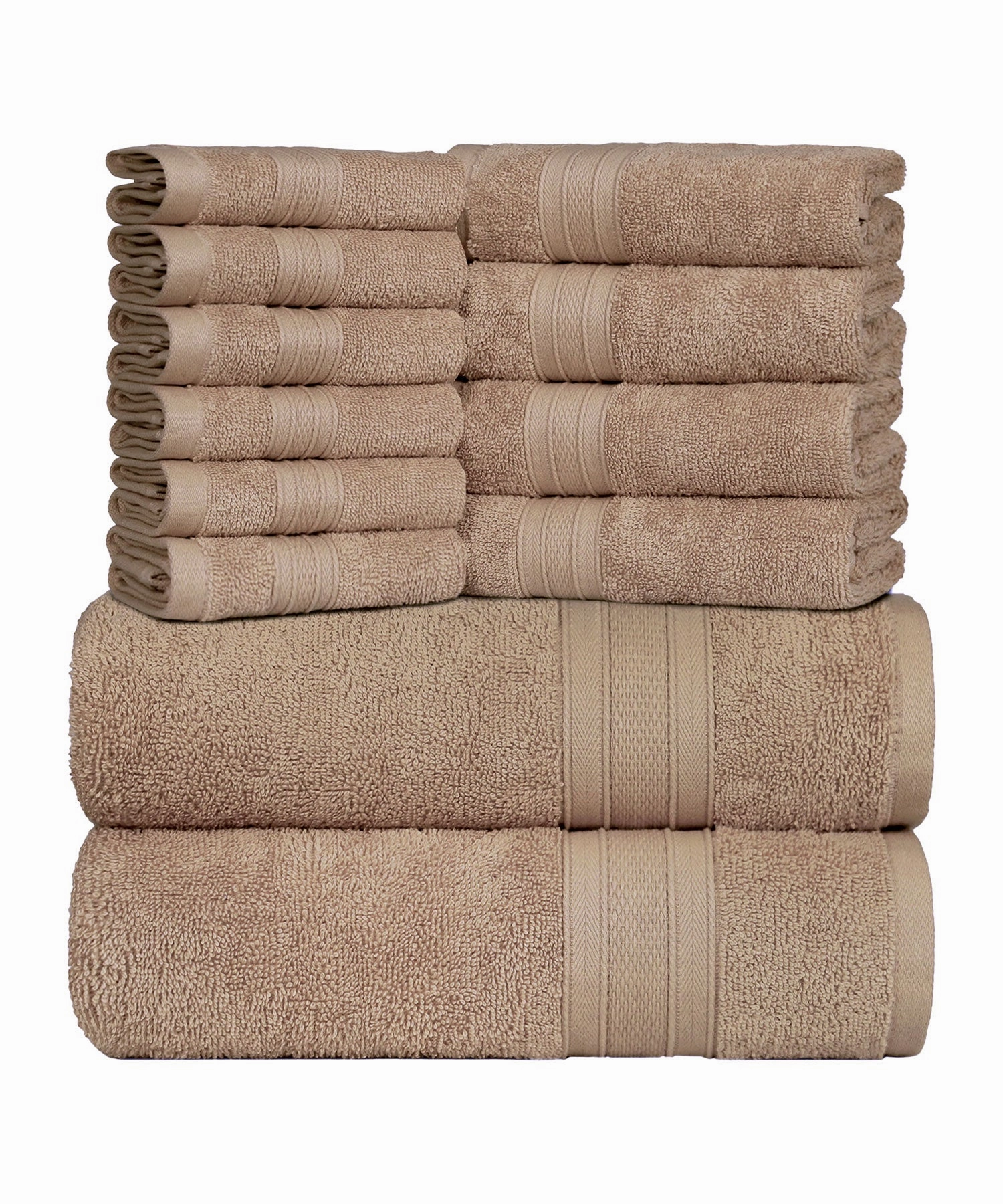 Soft Comfort, 12Pc Set,Air Rich Technology Towel Set , 509 GSM,Acorn