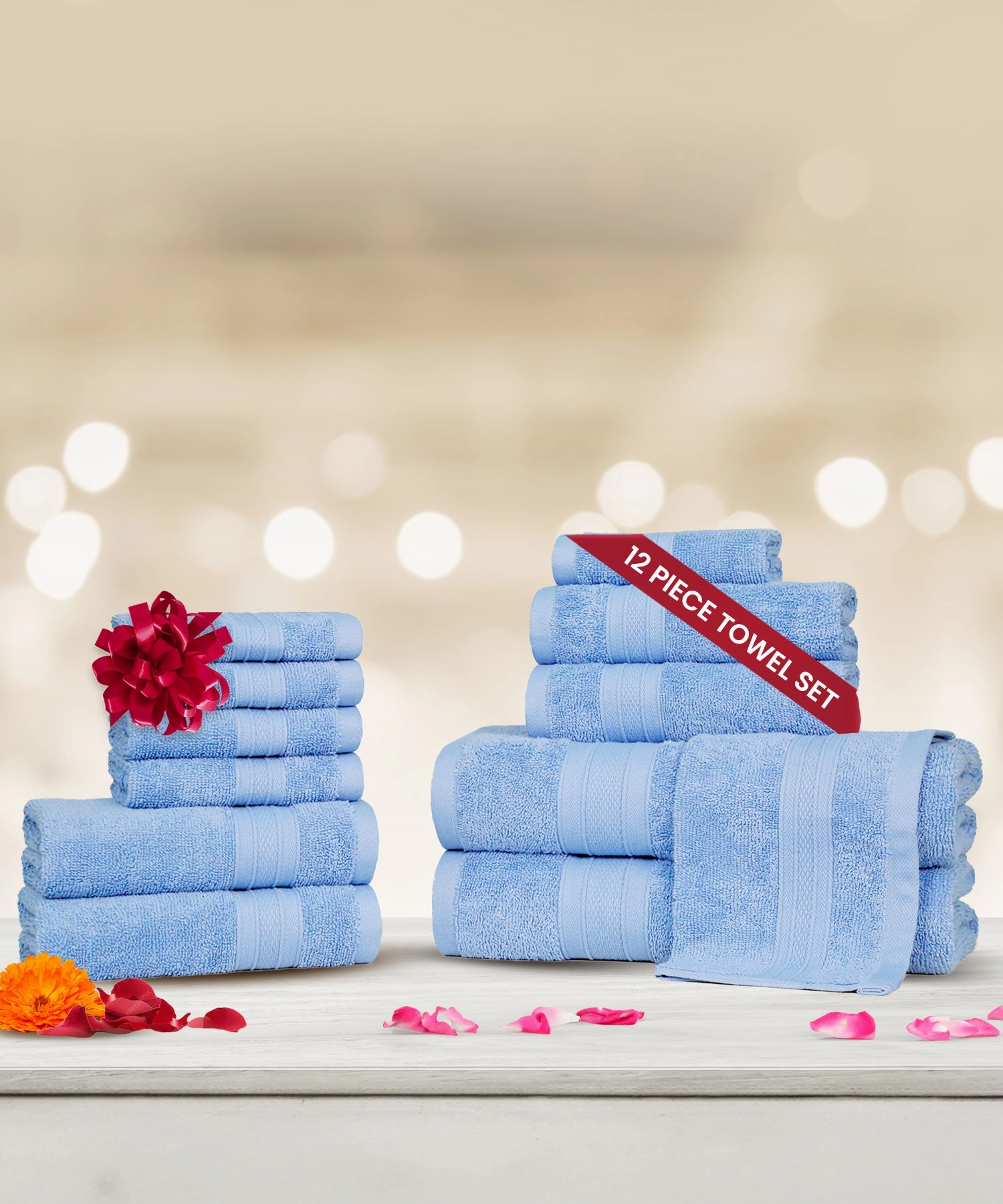 Soft Comfort, 12Pc Set,Air Rich Technology Towel Set ,  509 GSM,Allure