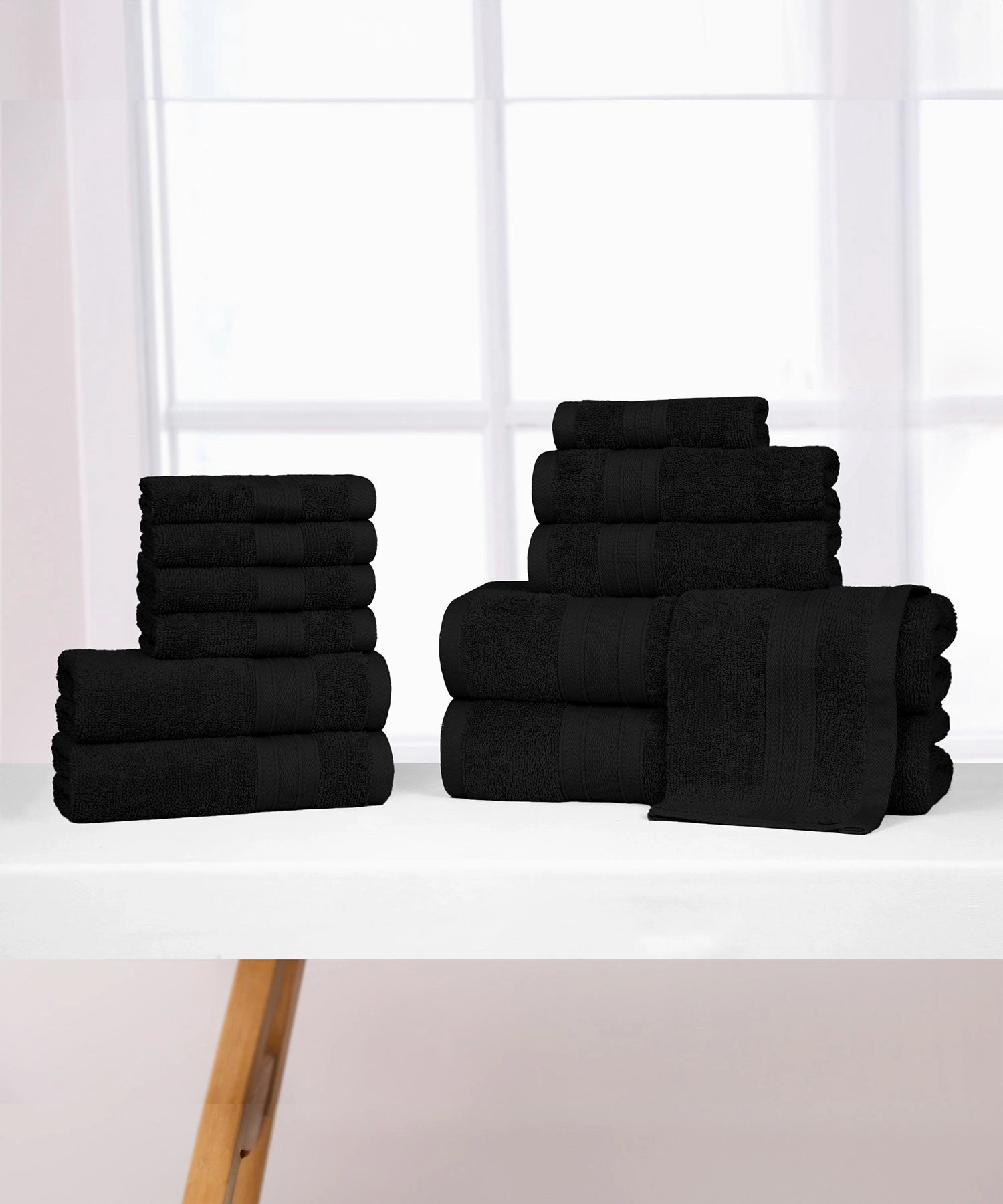 Soft Comfort, 12Pc Set,Air Rich Technology Towel Set , 509 GSM,Black bath towels,soft towels,bathroom textiles