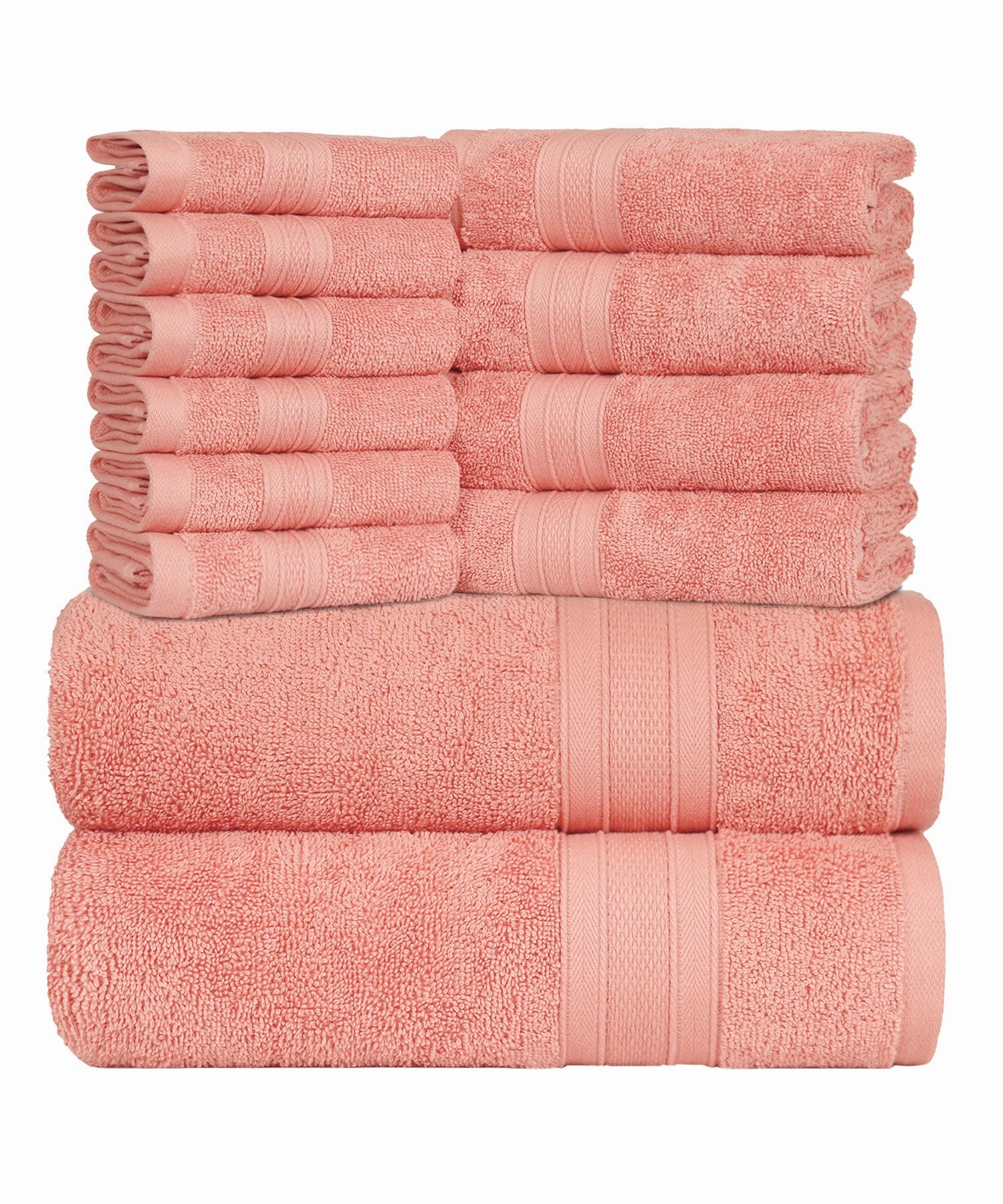 Soft Comfort, 12Pc Set,Air Rich Technology Towel Set ,  509 GSM,Coral Haze