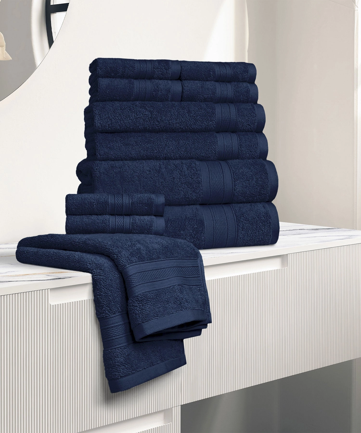 Soft Comfort, 12Pc Set,Air Rich Technology Towel Set , 509 GSM,Navy