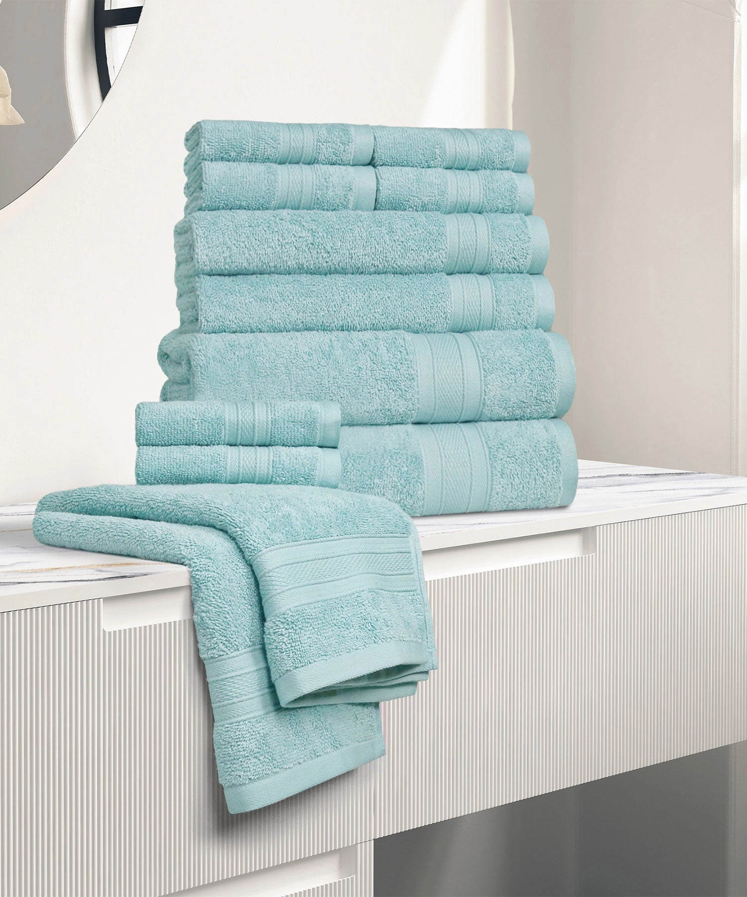 Soft Comfort, 12Pc Set,Air Rich Technology Towel Set , 509 GSM,Nile Blue