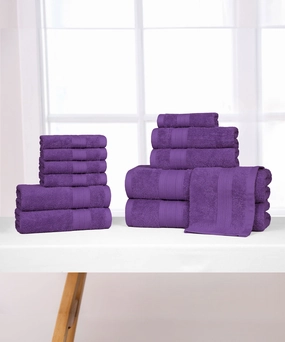 Soft Comfort, 12Pc Set,Air Rich Technology Towel Set ,  509 GSM,Plum bath towels,soft towels,bathroom textiles