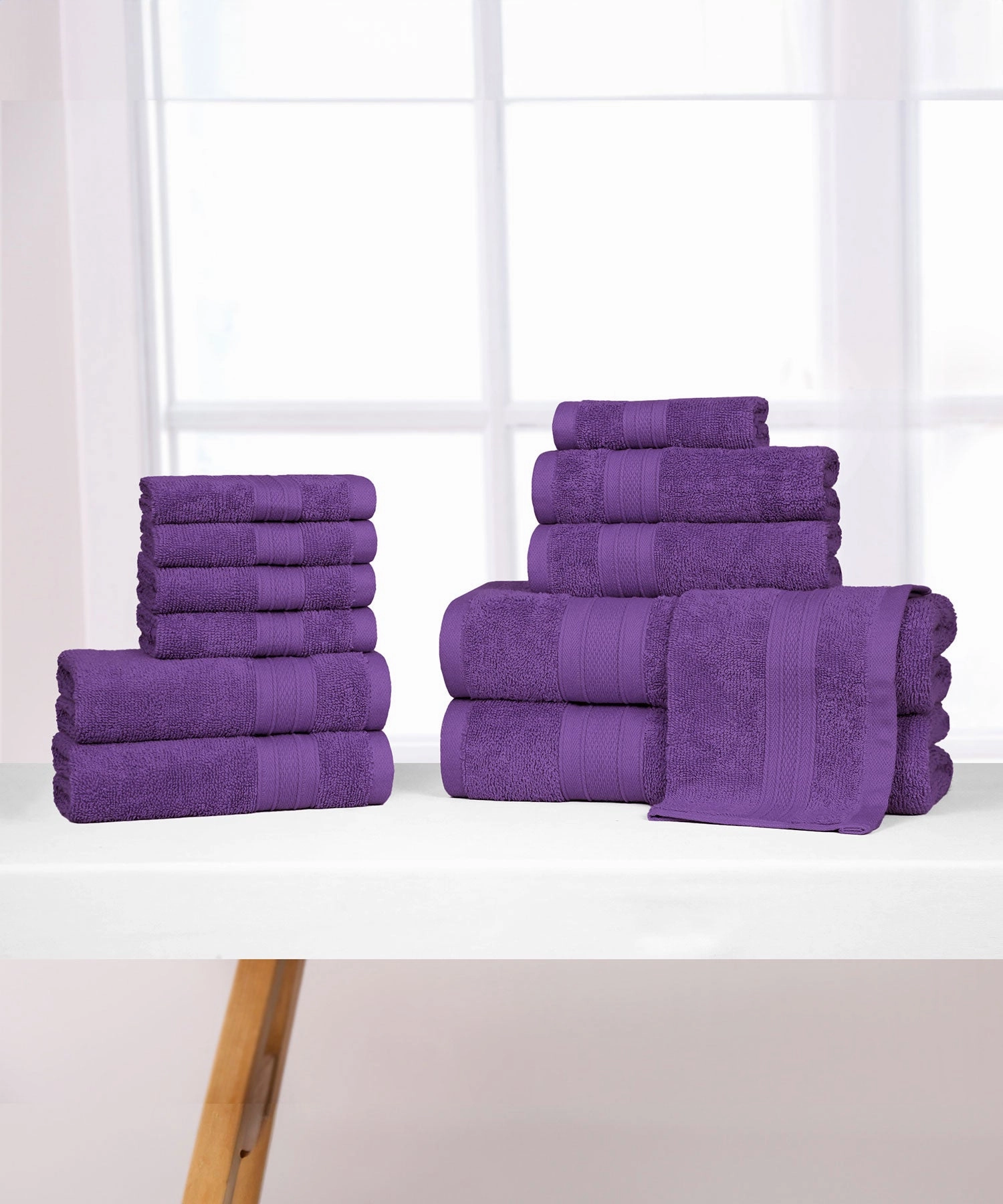 Soft Comfort, 12Pc Set,Air Rich Technology Towel Set ,  509 GSM,Plum bath towels,soft towels,bathroom textiles