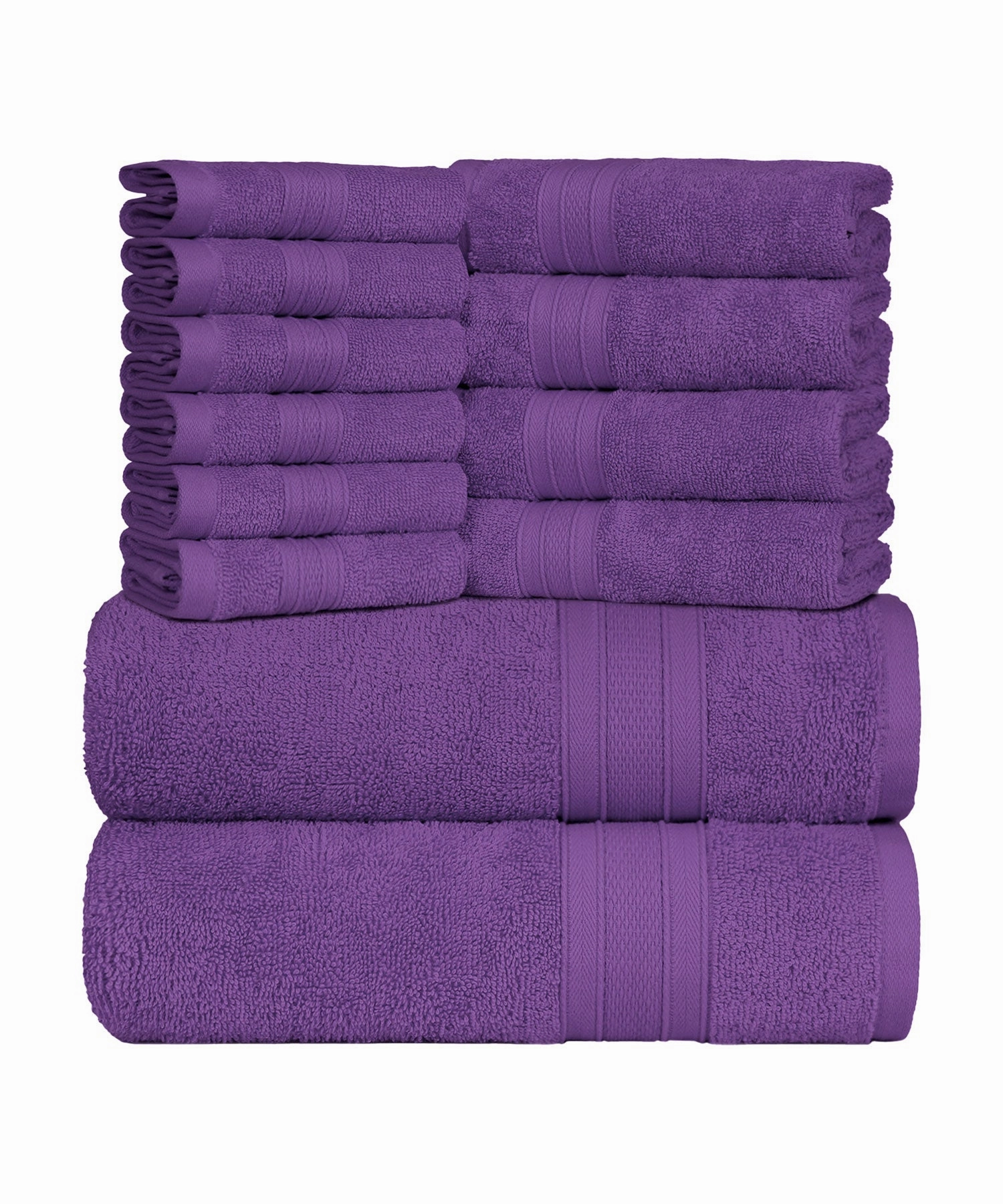 Soft Comfort, 12Pc Set,Air Rich Technology Towel Set ,  509 GSM,Plum
