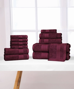 Soft Comfort, 12Pc Set,Air Rich Technology Towel Set , 509 GSM,Red Wine bath towels,soft towels,bathroom textiles