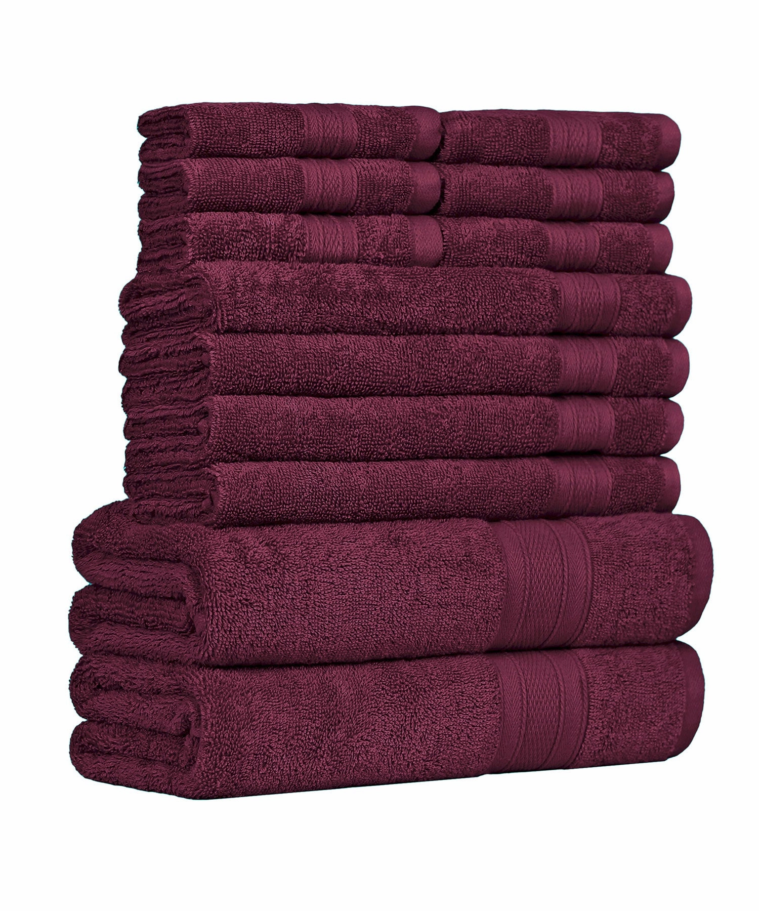 Soft Comfort, 12Pc Set,Air Rich Technology Towel Set , 509 GSM,Red Wine