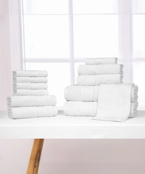 Soft Comfort, 12Pc Set,Air Rich Technology Towel Set , 509 GSM,White bath towels,soft towels,bathroom textiles