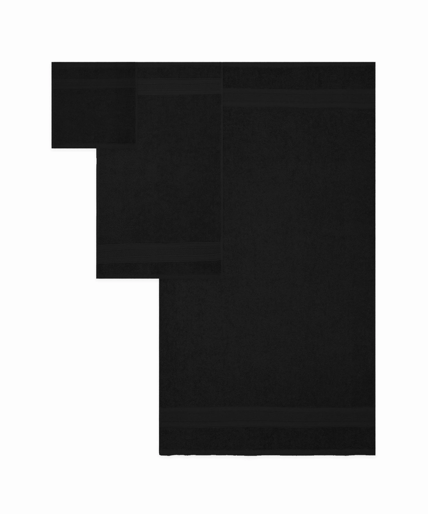 Soft Comfort, 3Pc Set,Air Rich Technology Towel Set ,509 GSM,Black