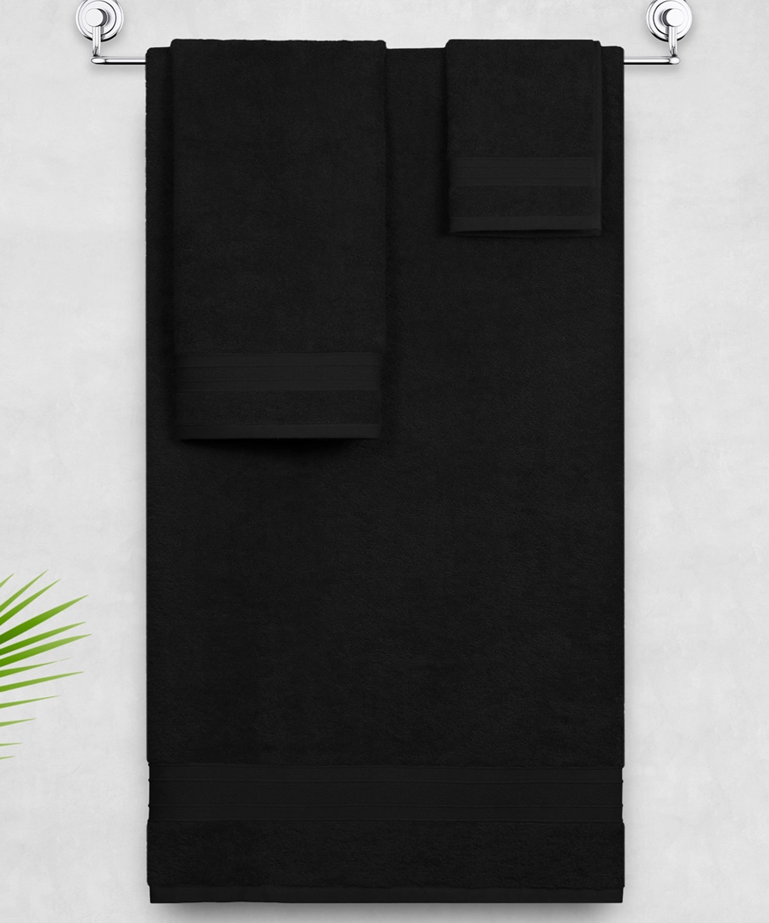 Soft Comfort, 3Pc Set,Air Rich Technology Towel Set ,509 GSM,Black