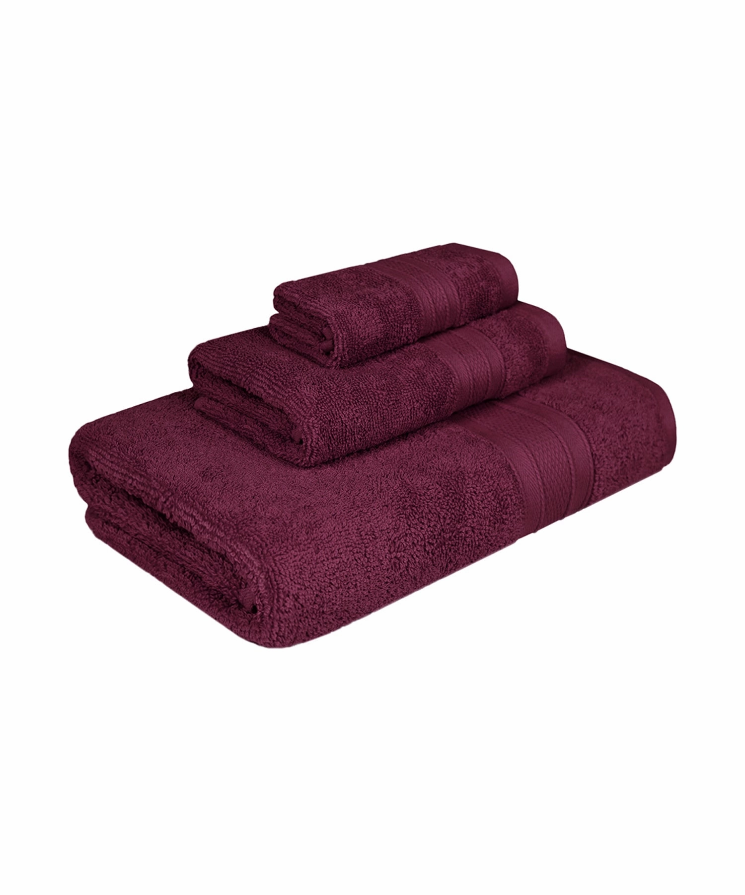 Soft Comfort, 3Pc Set,Air Rich Technology Towel Set ,509 GSM,Red Wine