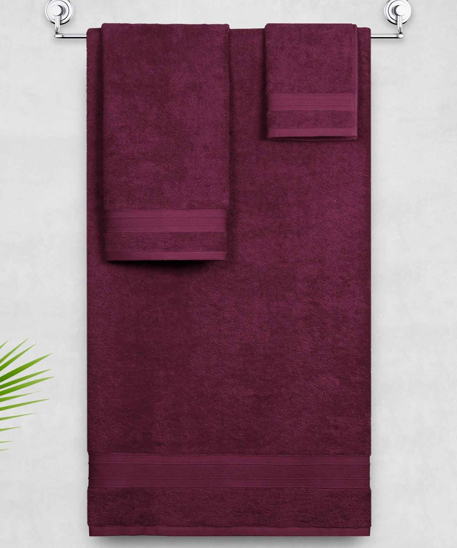 Soft Comfort, 3Pc Set,Air Rich Technology Towel Set ,509 GSM,Red Wine